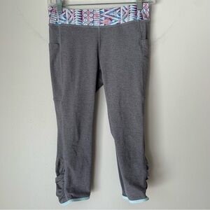 Ivivva By Lululemon for Youth Girls Gray Crop Leggings Size 14